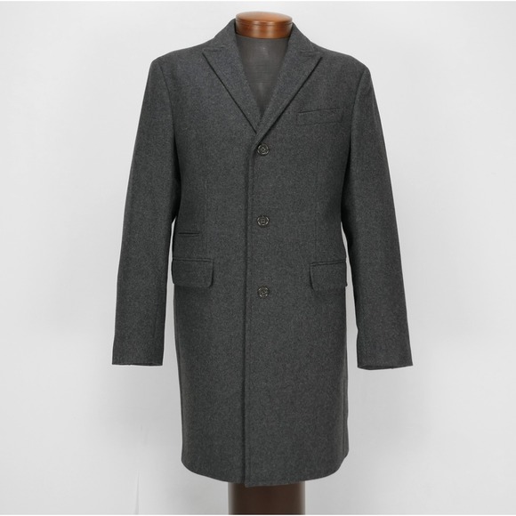 Banana Republic x Nova Fides Wool Cashmere Gray Topcoat Men's 46R Woven in Italy
